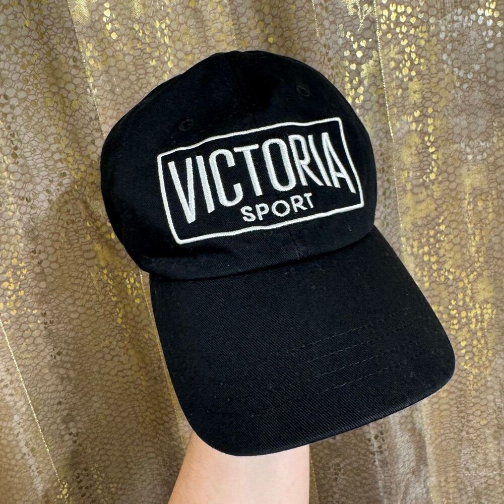 Victorias Secret Sport Black White Embroidered Baseball Hat Cap
